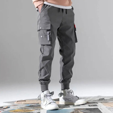 Pantalones cargo harén con múltiples bolsillos para hombre, estilo hip hop, informales, para correr, estilo Harajuku